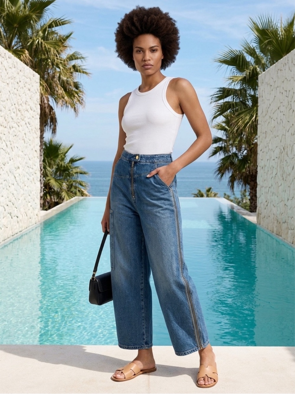Haiku Wide-Leg Denim Jeans in Blue